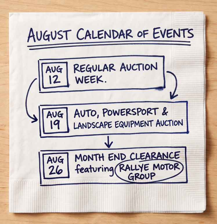 Upcoming auctions August